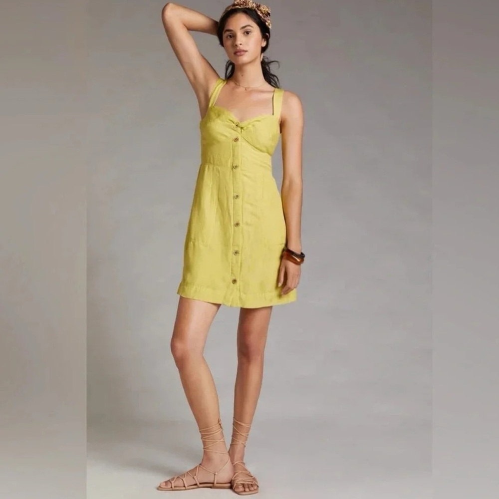 Anthropologie Maeve Linen Cotton Retro Sun Dress | Small - Picture 8 of 15